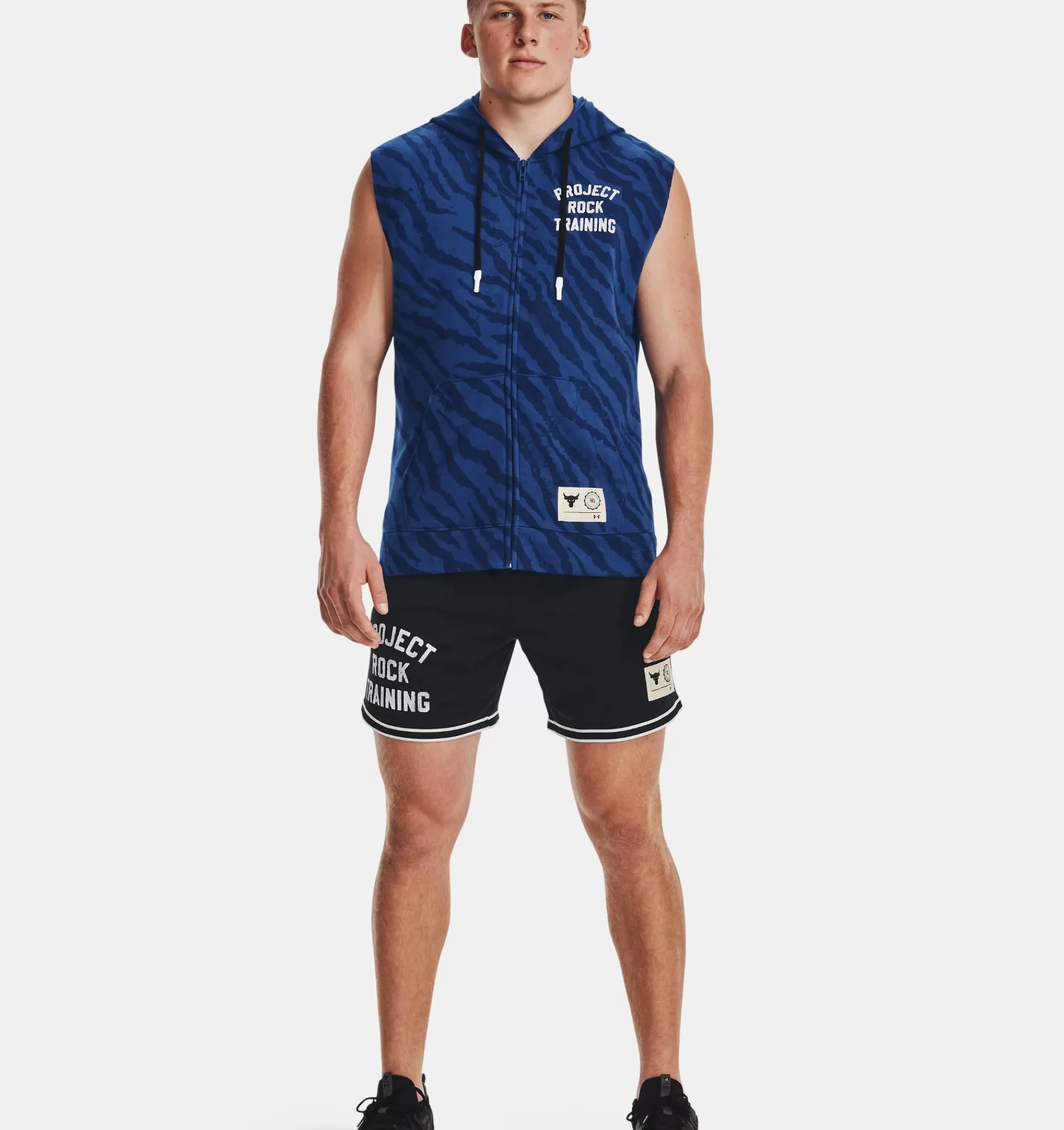 Hommes Under Armour Hauts<Haut Sans Manche Imprime Et Entierement Zippe Project Rock Rival Fleece Pour Homme