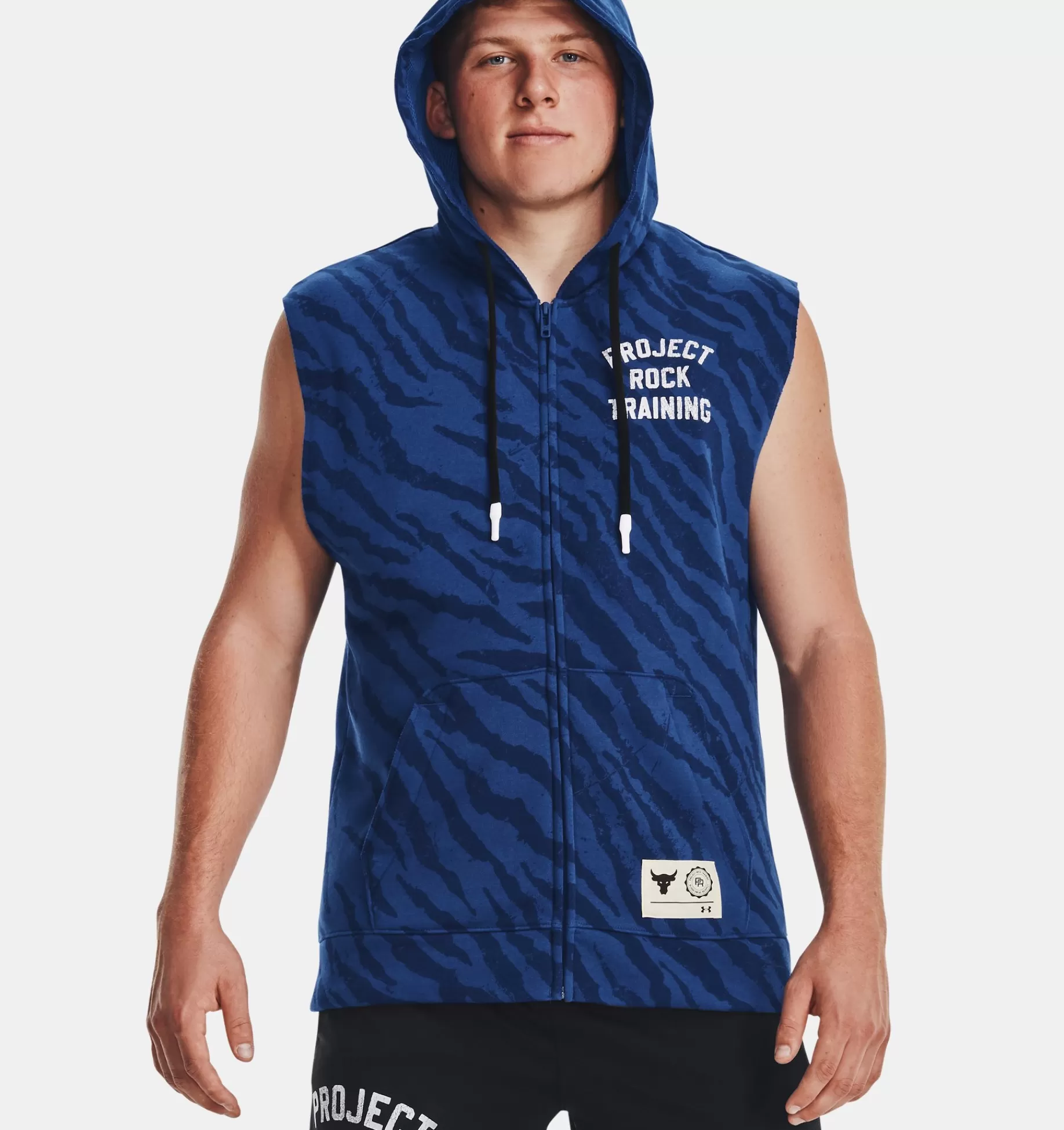 Hommes Under Armour Hauts<Haut Sans Manche Imprime Et Entierement Zippe Project Rock Rival Fleece Pour Homme
