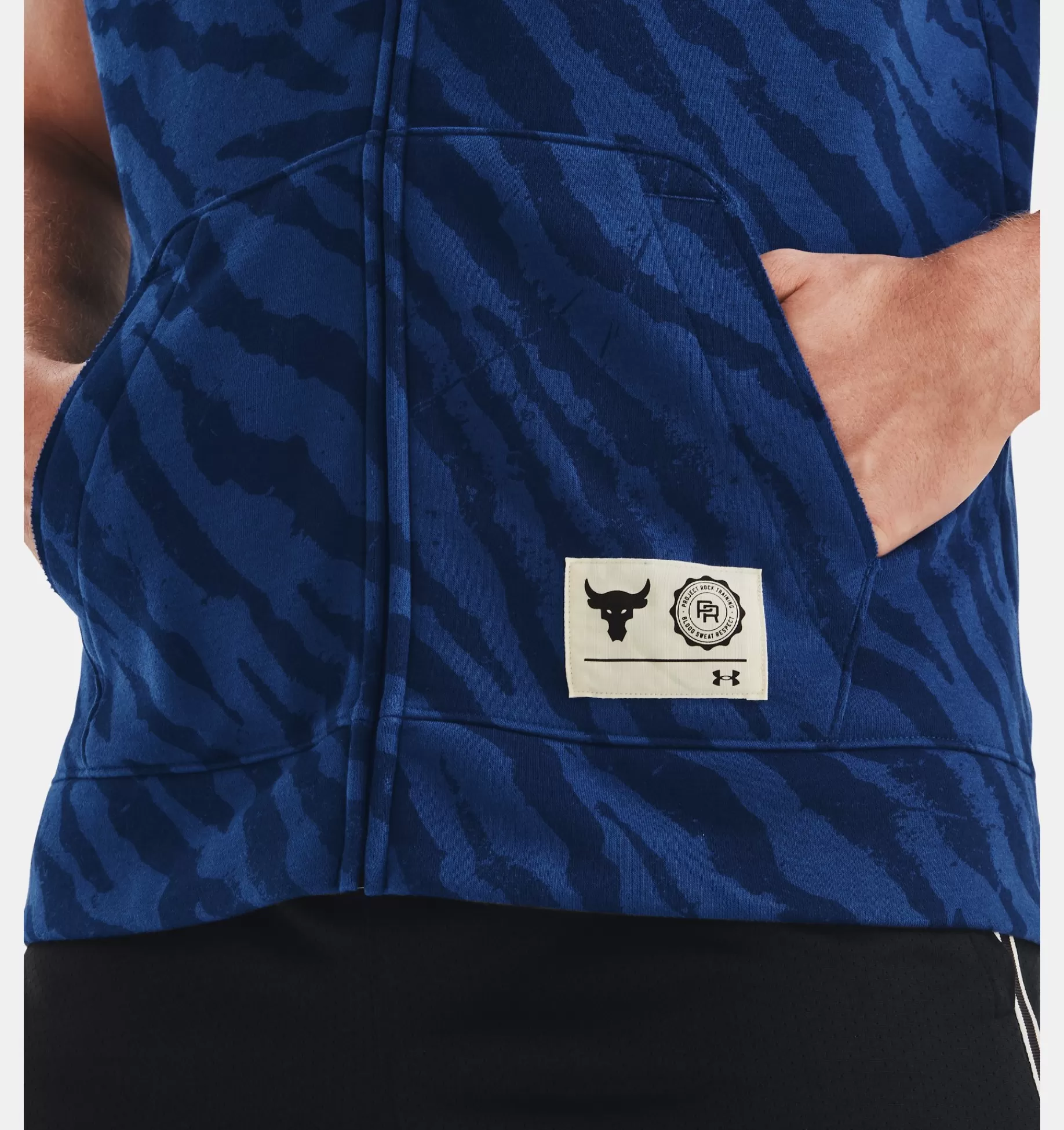 Hommes Under Armour Hauts<Haut Sans Manche Imprime Et Entierement Zippe Project Rock Rival Fleece Pour Homme
