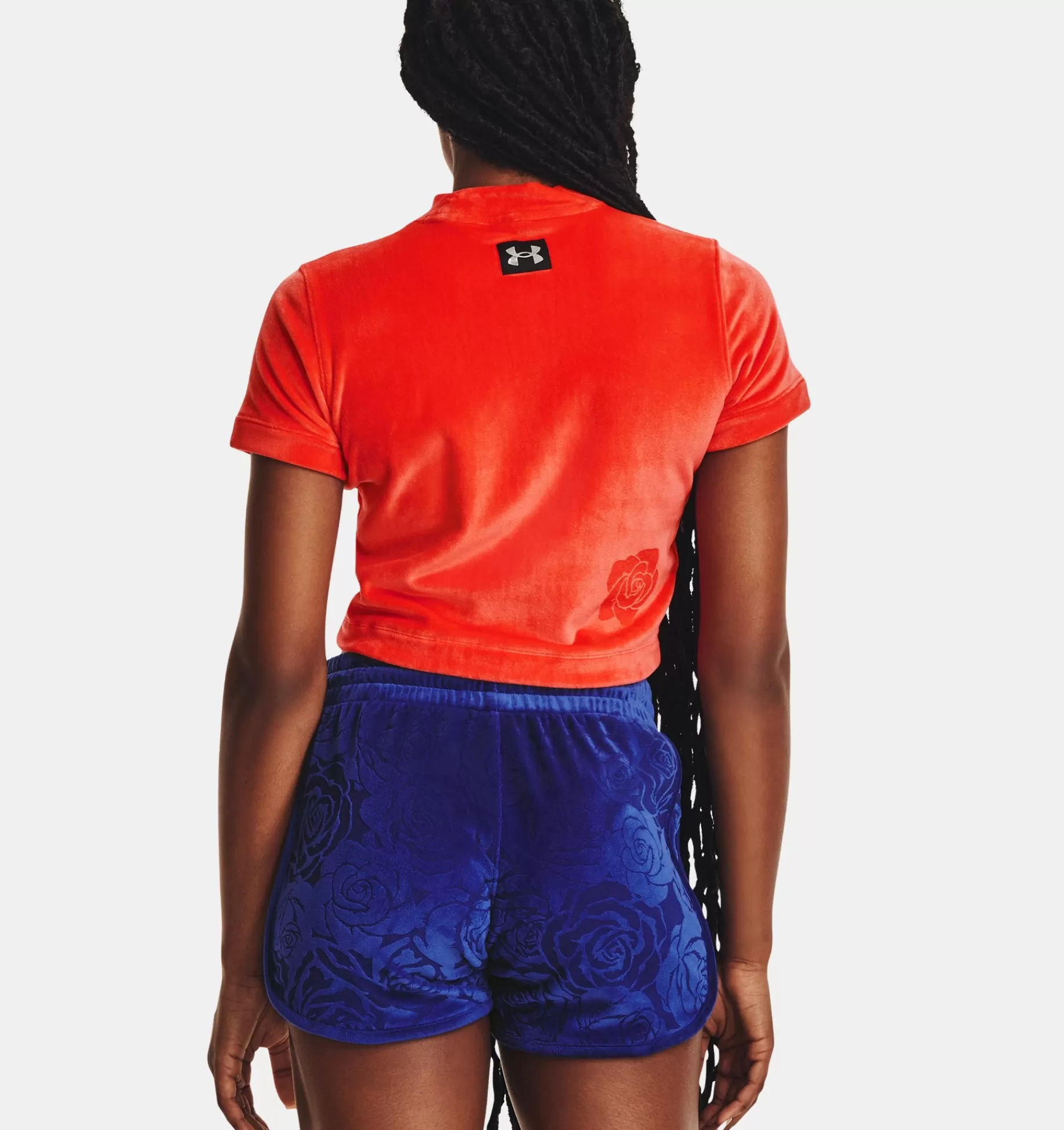 Femmes Under Armour Hauts<T-Shirt A Manches Courtes Et Col Montant Ua Velour Rose Pour Femmes
