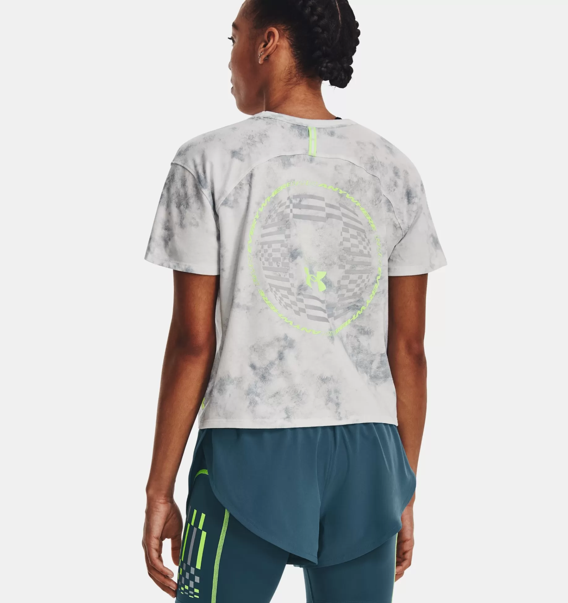 Femmes Under Armour Hauts<T-Shirt A Manches Courtes Ua Run Anywhere Graphic Pour Femme