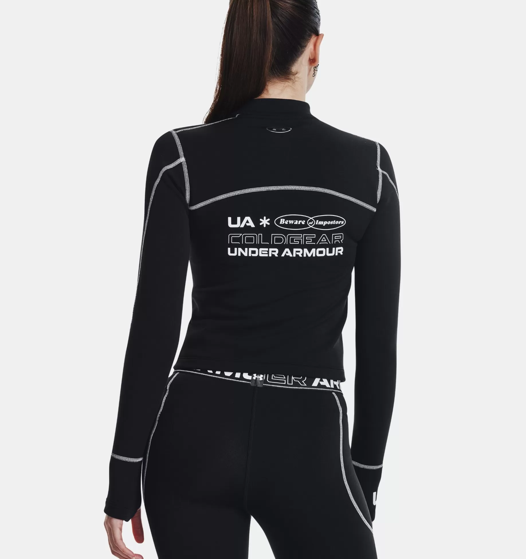 Femmes Under Armour Hauts<T-Shirt A Manches Longues Et Col Montant Coldgear® Pour Femmes
