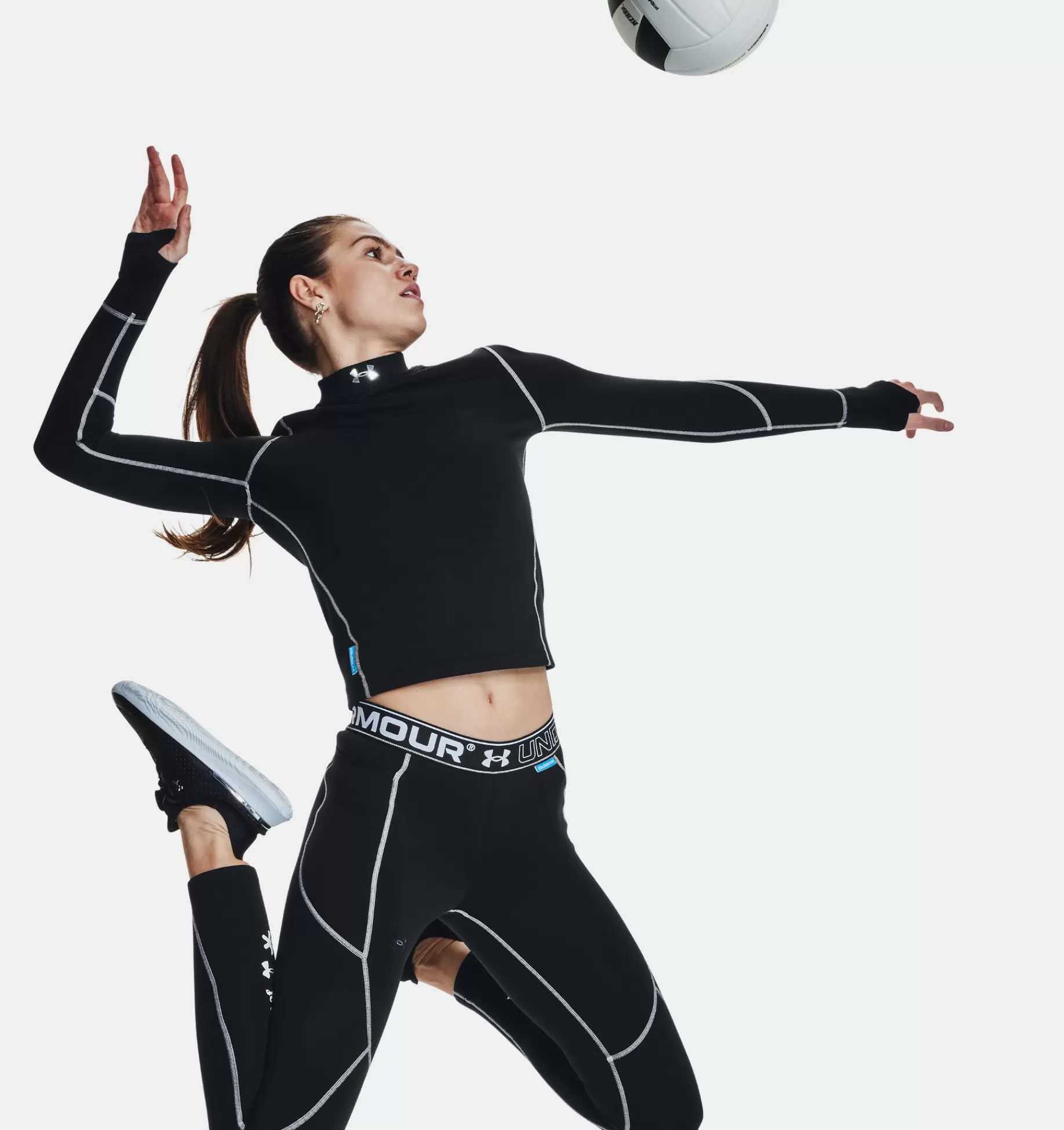Femmes Under Armour Hauts<T-Shirt A Manches Longues Et Col Montant Coldgear® Pour Femmes